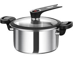 Drukpan Vis Pan - Snelle Pan - Maaltijden Bereiden - Micro-druk Technologie - 3.5L of 5L - Zilver