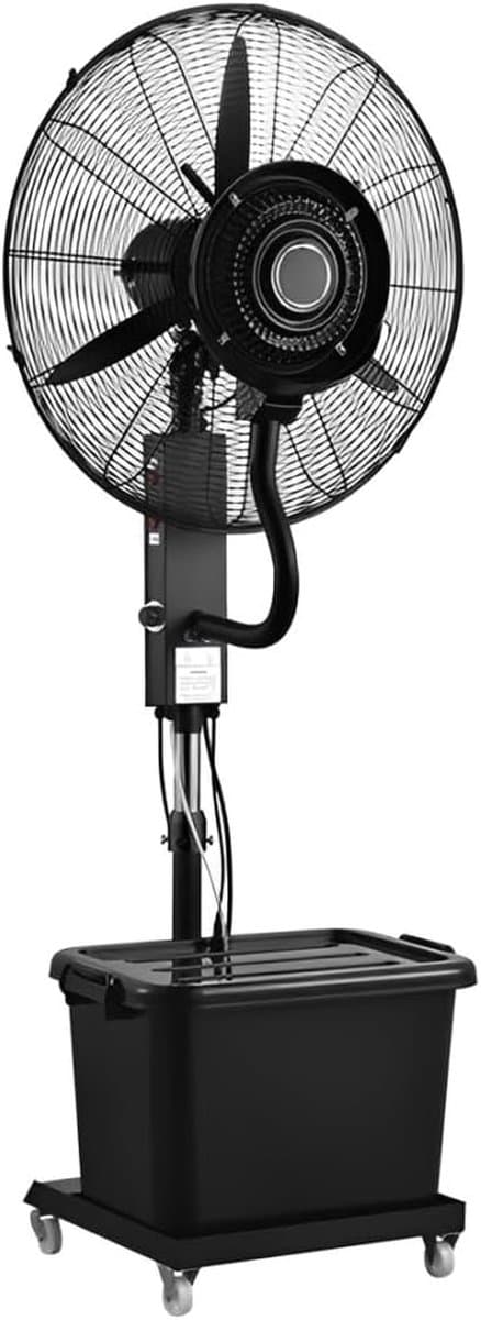 Mistventilator Op Voetstuk - Vernevelende Ventilator - Terras Koelen - Grote Watertank - 65 cm - Zwart — afbeelding 1