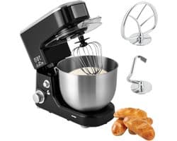 Keukenmachine - Mixer - Bakken en Mixen - Krachtige Motor - 5 Liter Kom - Zwart en Zilver