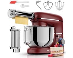 SP® Deegmachine - Kneedmachine - Mixer met Kneedhaak - Rood - 38cm x 32cm x 24cm