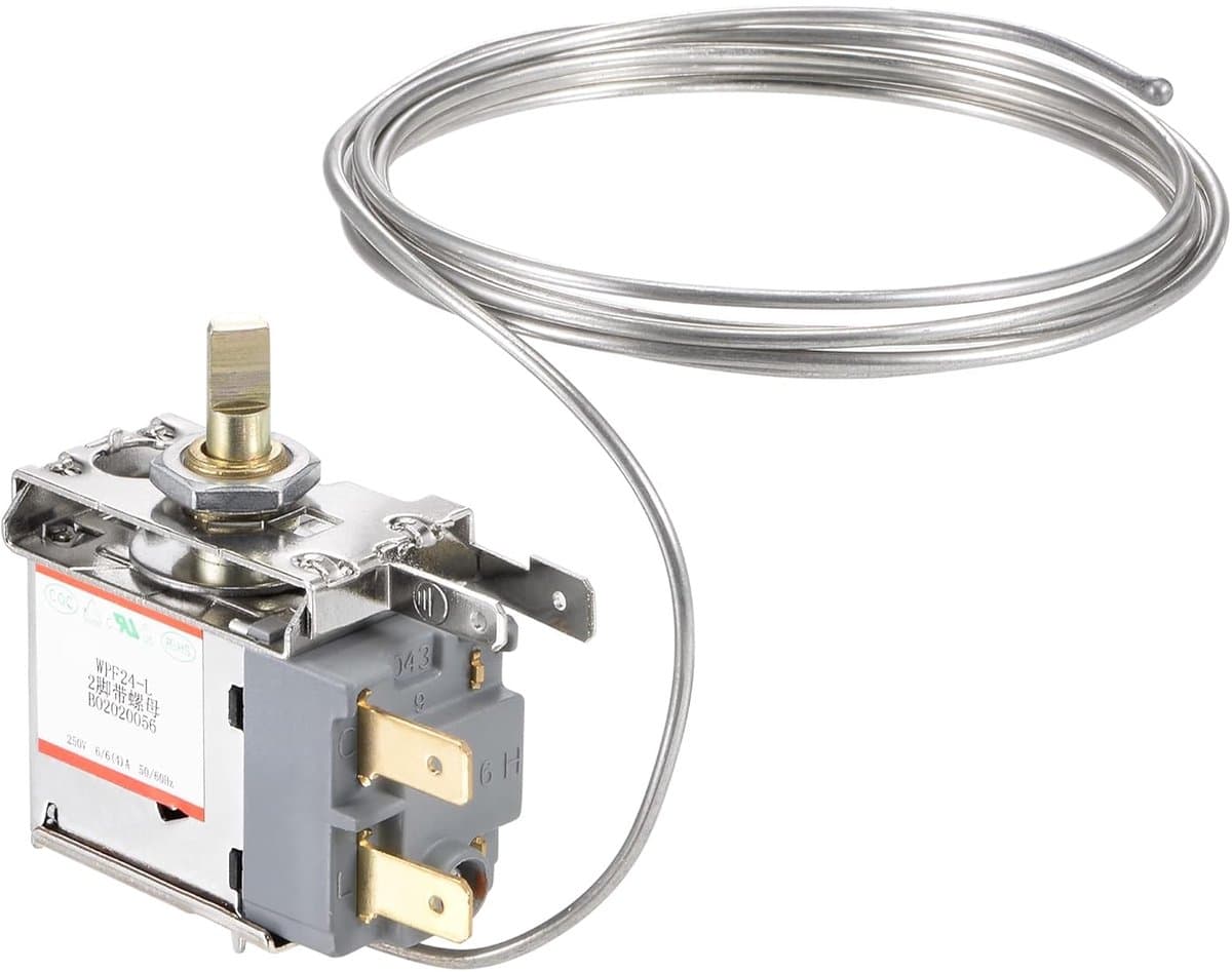 SnelShoppen - Thermostaat Koelkast en Vriesvak, Temperatuurregeling met 2 Pinnen, 250V, 6A, 1.5 Meter Kabel voor Koelboxen, Keuken, Vriezer — afbeelding 1