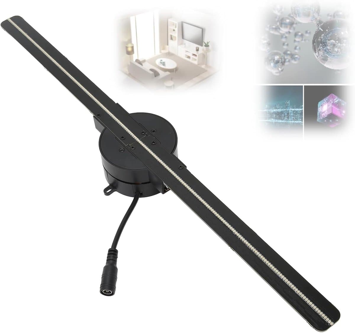 3D 16,5 Inch LED-hologramventilator, 224 Lichtkralen 3D-advertentiespeler met Hoge Resolutie Ondersteunt Holografische Projectie voor Thuisreclame (EU-stekker) — afbeelding 1