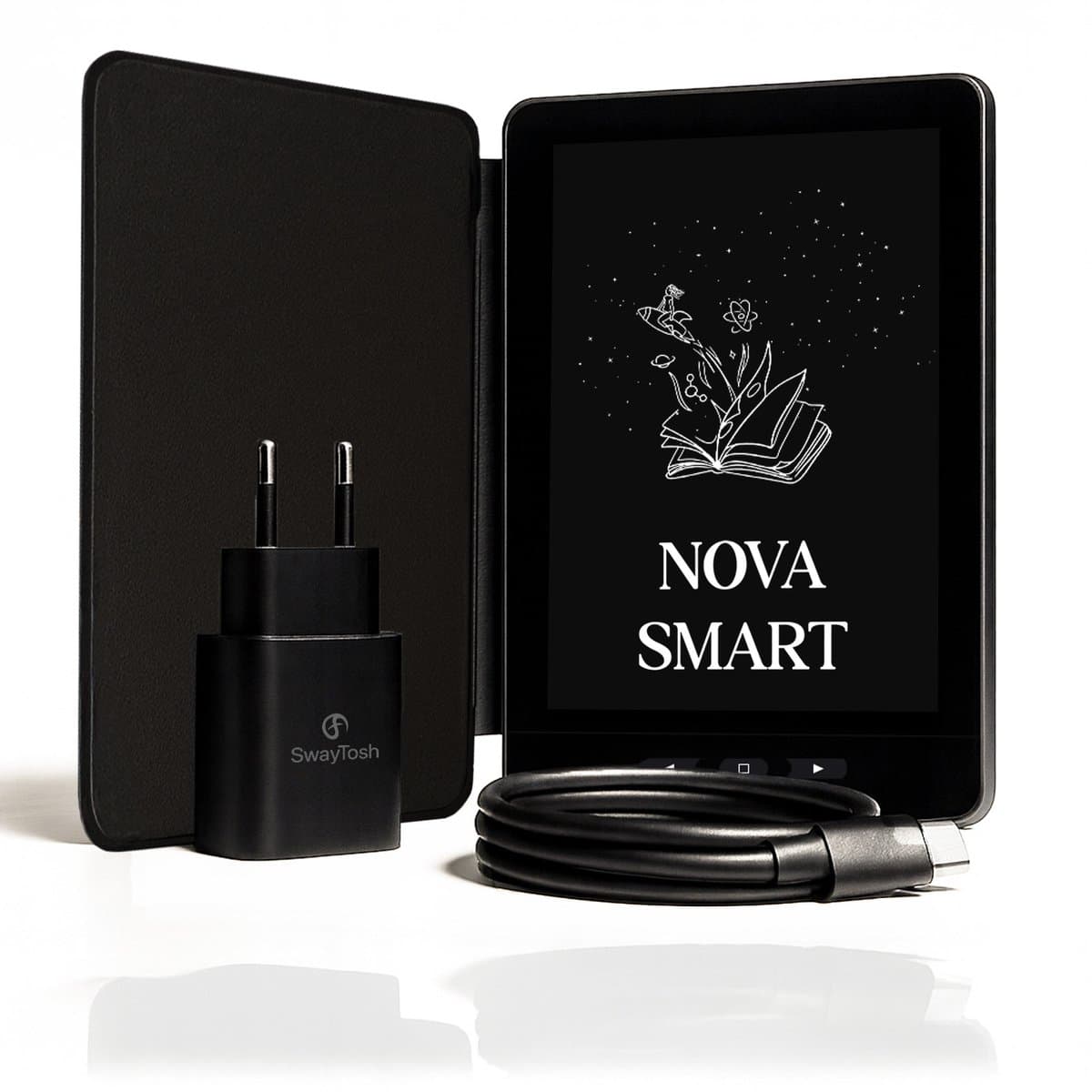 SwayTosh E-Reader Nova Smart – Incl. Luxe hoes - 6 inch 2026 – Tot 68GB Opslag (36GB geleverd) – Schermverlichting en Nachtmodus – E Reader Voor Ebook – Met Oplader — afbeelding 1