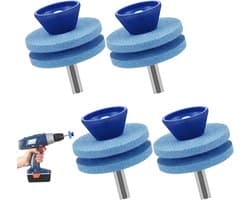 SnelShoppen - 4 Stuks Grasmaaier Mes Slijpwielen, Tuin Gereedschap Slijpstenen, Botte Mes Slijpstenen voor Meeste Boormachines en Handboormachines - Ø