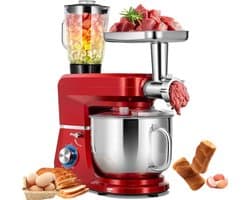 Keukenmachine - Mixer Deegmaker - Bakken Koken - Kantelbare Kop - 7 Liter - Rood