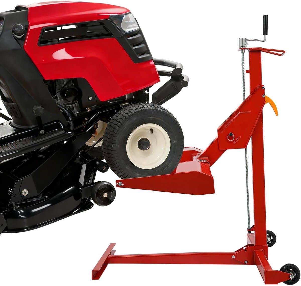 Grasmaaier Lift - Maaier Trolley - Onderhoud Tuinapparatuur - Stabiele Constructie - 62 cm Hefhoogte - Rood — afbeelding 1