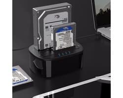 Externe Harde Schijf Dock - Hdd Docking Station - Data Kopiëren - Offline Kloonfunctie - Tot 16TB - Zwart