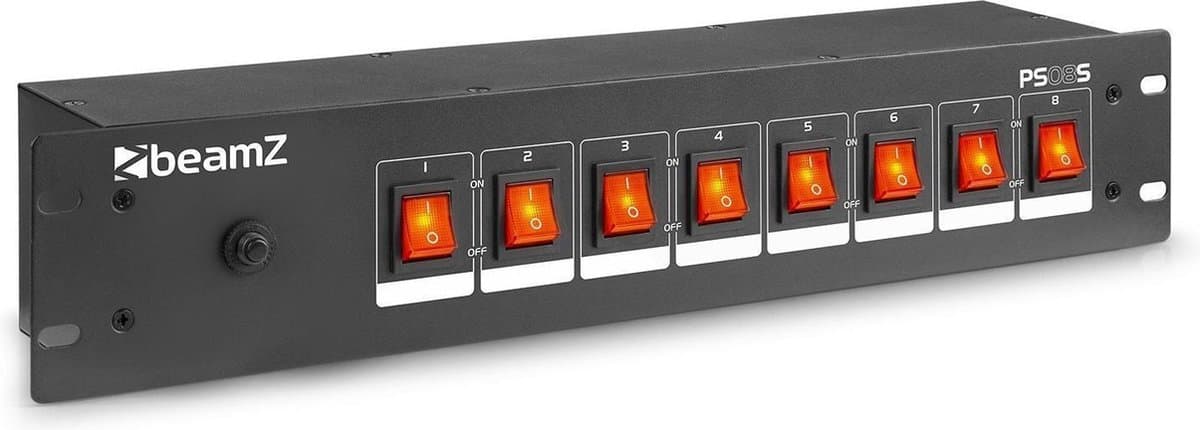 DJ switch - BeamZ PS08S schakelpaneel voor discolampen - 8 kanaals - 230V - 15A — afbeelding 1