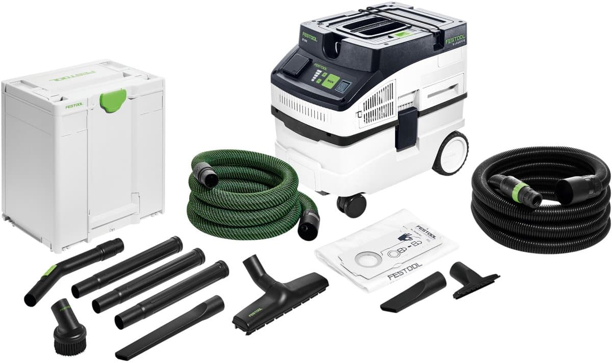 Festool CT 15 CLEANTEC mobiele afzuigkap 1200 watt 15 L ( 578327 ) + 8-delige Craftsman reinigingsset ( 577258 ) — afbeelding 1