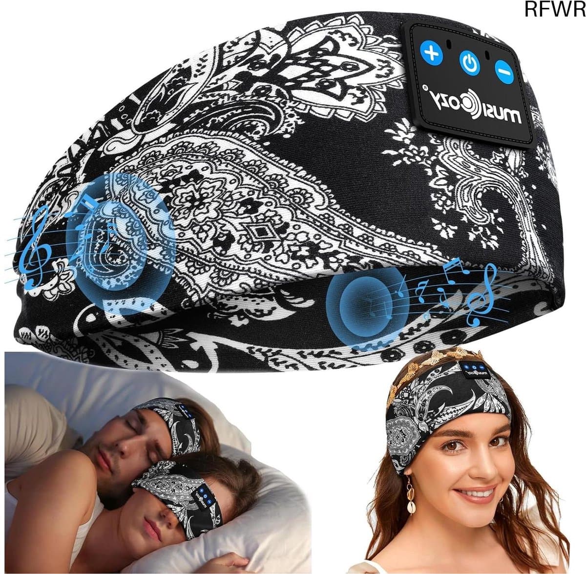 RFWR® Draadloze Slaaphoofdtelefoon met 14 Uur Speeltijd - Comfortabele Hoofdtelefoon voor Zijslapers en Sporters, Hifi Stereo Geluid — afbeelding 1