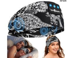 RFWR® Draadloze Slaaphoofdtelefoon met 14 Uur Speeltijd - Comfortabele Hoofdtelefoon voor Zijslapers en Sporters, Hifi Stereo Geluid