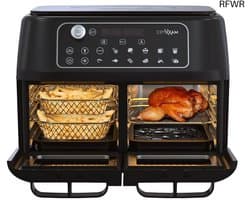 RFWR® Heteluchtfriteuse met Dubbele Kamer Technologie - 11 Liter Frituur- en Grillcombinatie