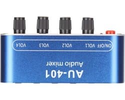 Mini 4-kanaals Stereo Mixer met Volume-aanpassing en 3.5mm Uitgang voor Laptop en Hoofdtelefoon