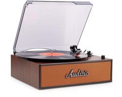 Retro platenspeler - Audizio Reno - Bluetooth platenspeler - LP speler met auto-stop - Koper