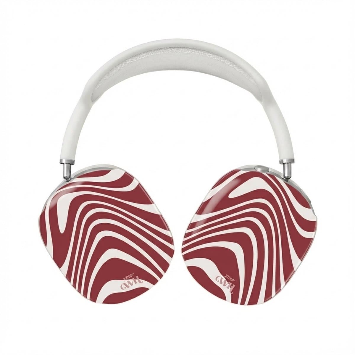 xoxo Wildhearts hoesje geschikt voor AirPods Max (2) - Boogie Wonderland Red - Ook als telefoonhoesje verkrijgbaar - schokbestendige case - koptelefoonhoes - Beschermhoes met met golvende print - golven - rood — afbeelding 1