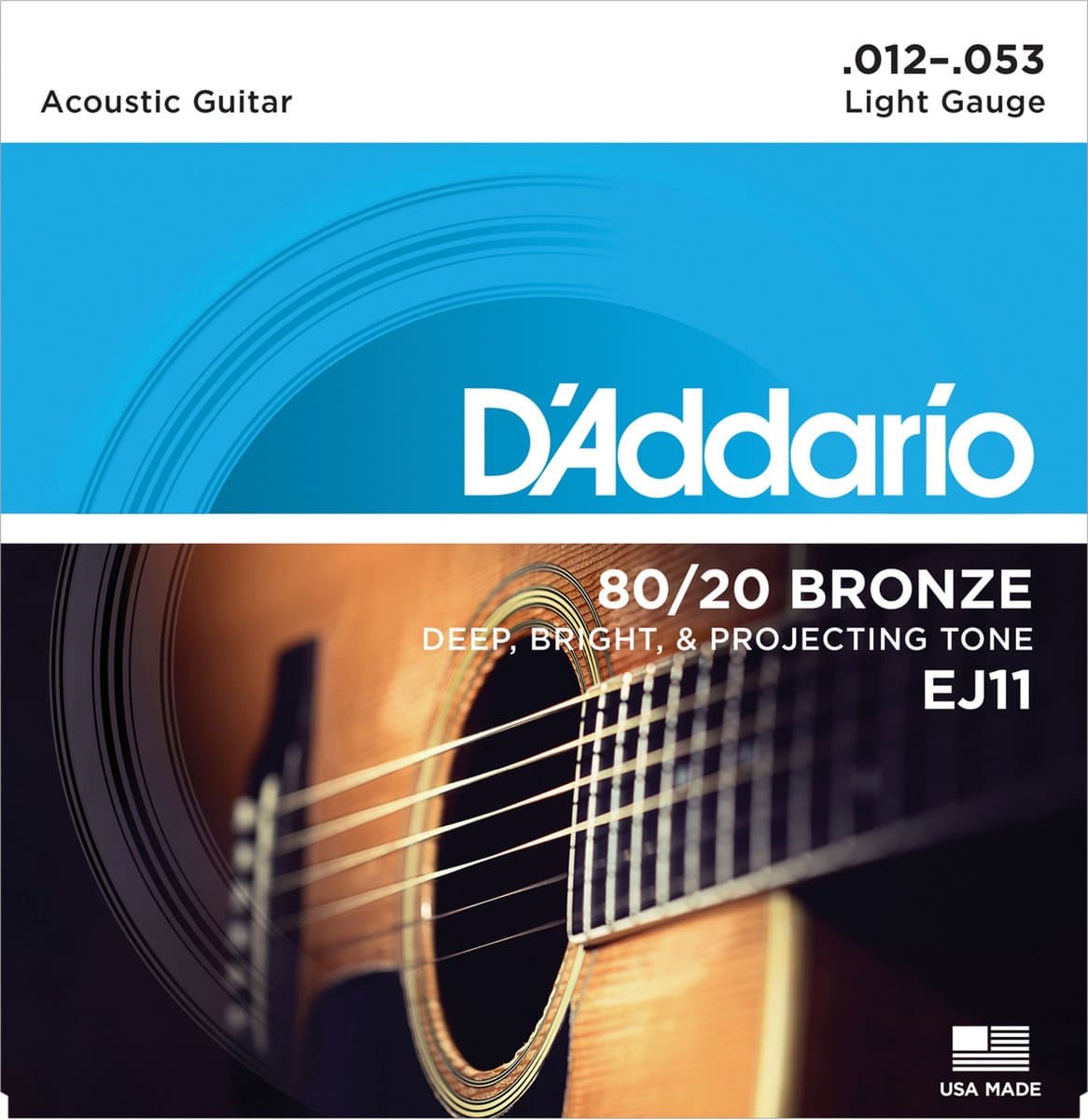 D'Addario EJ11 Bronze Westernsnaren (12-53) Light — afbeelding 1