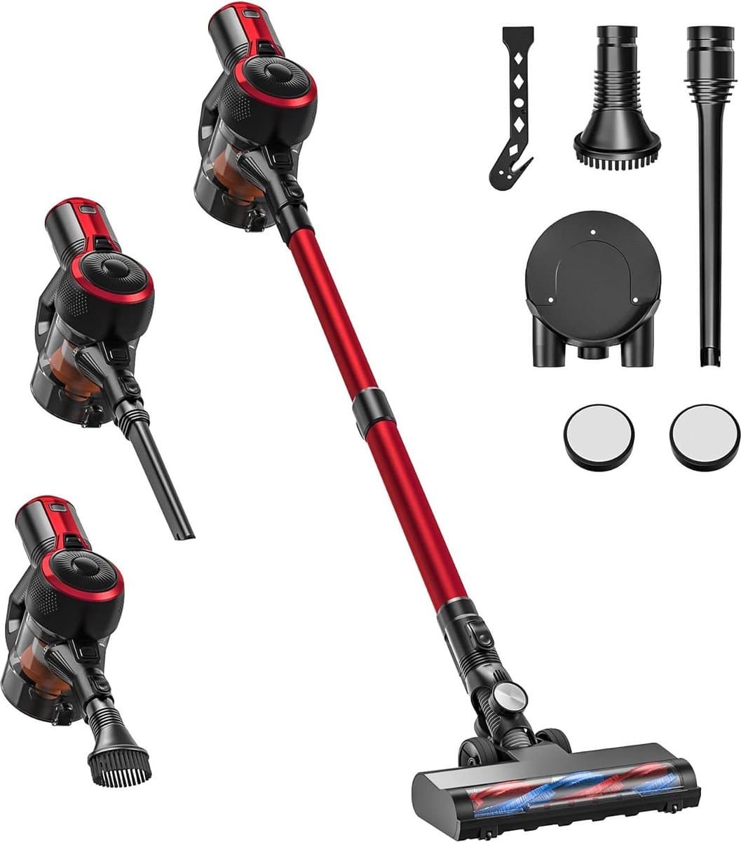 25-Kpa draadloze stofzuiger met 2 zuigmodi en LED-verlichting - gebruiksduur tot 40 minuten — afbeelding 1