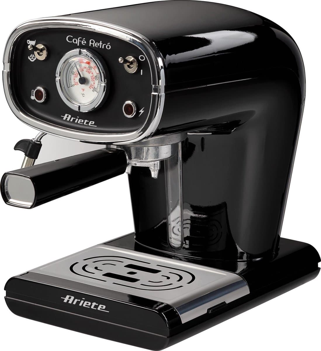Ariete Cafe Retro Cappuccino Machine Zwart — afbeelding 1