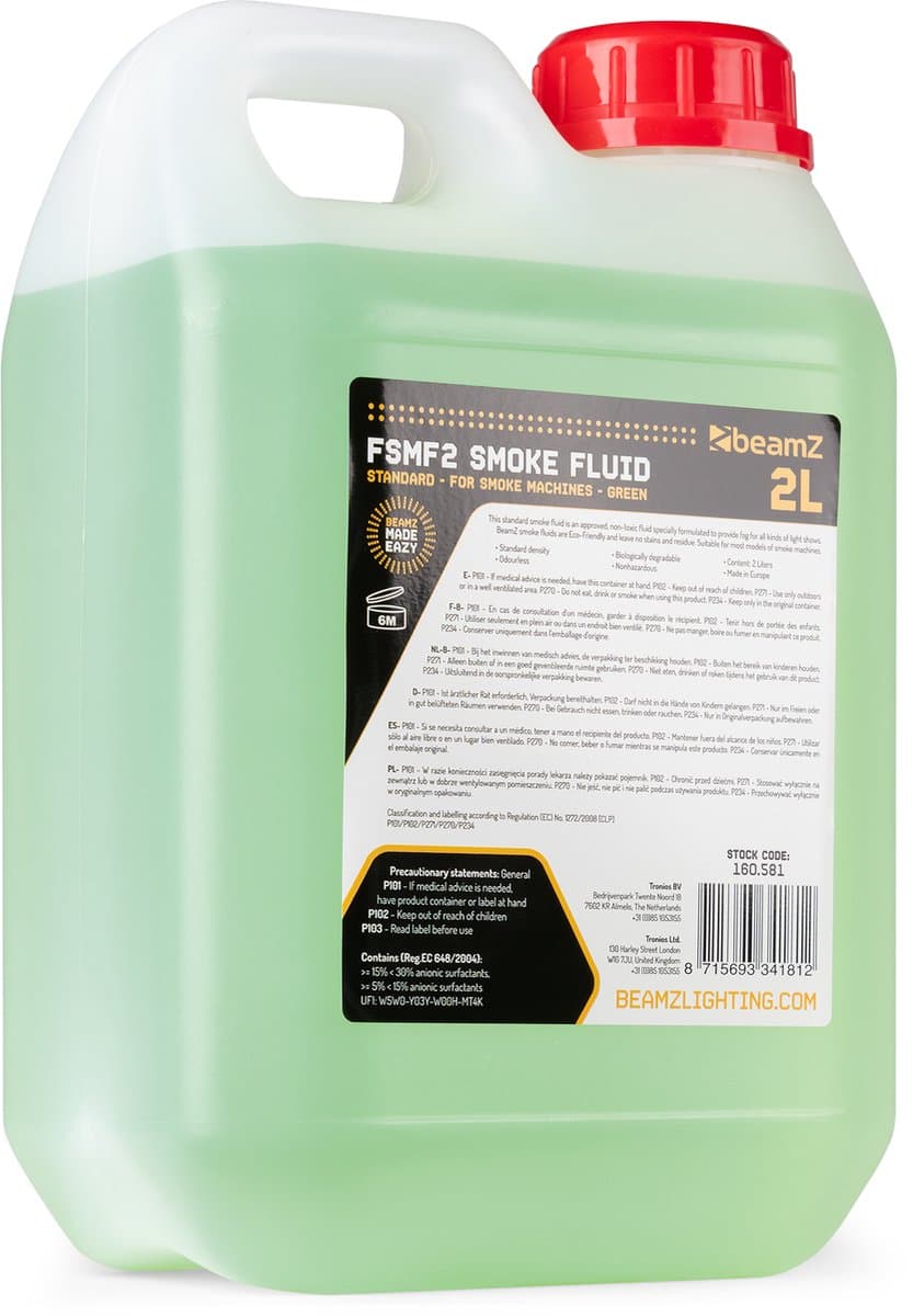 BeamZ FSMF2E-G standaard rookvloeistof - Groen - 2L — afbeelding 1