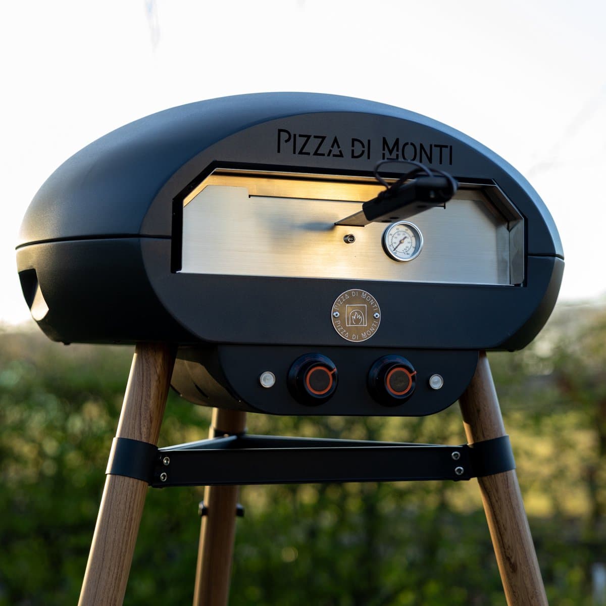 Pizza di Monti Fiorenza Wood - Elektrische Pizzaoven 400°C – Pizzasteen 13” – Pizza tot 30 cm – 2000W – Binnen & Buiten – Incl. Schep, Thermometer & Hoes – Houtlook — afbeelding 1