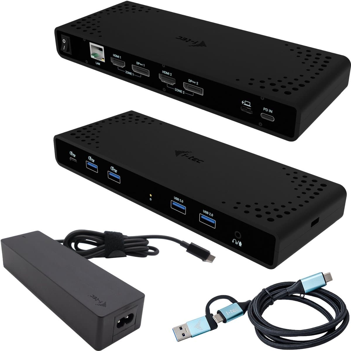 i-tec - Universal Dual 4K Docking Station – 2× HDMI + 2× DisplayPort - 85W Power Delivery - Gigabit Ethernet - Kensington-slot — afbeelding 1