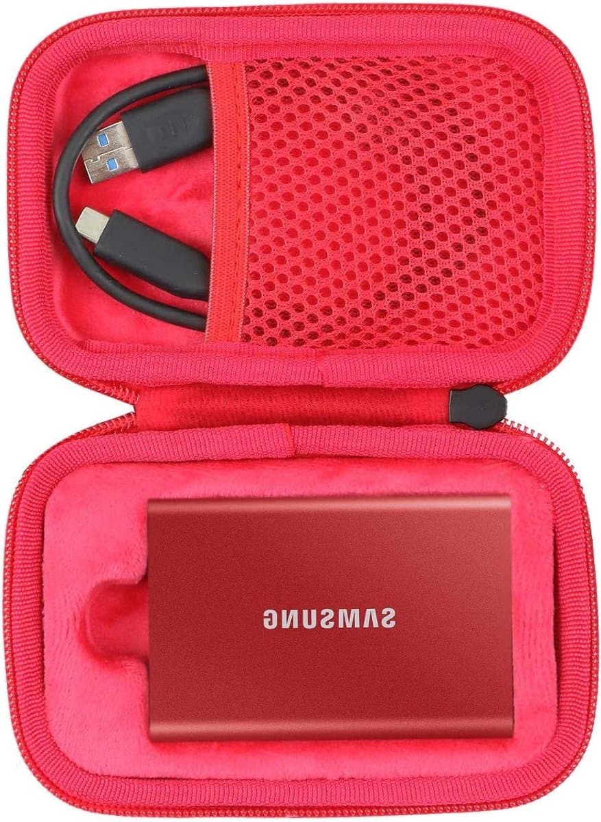 Hard Travel Case voor Samsung T7 / T7 Touch - Beschermhoes voor Externe SSD - Rood, Duurzaam en Compact — afbeelding 1
