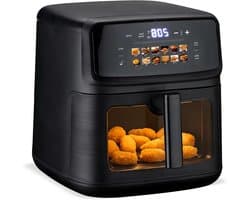 Heteluchtfriteuse Oven - Airfryer XL - Gezond Koken - 12 Voorgeprogrammeerde Functies - 10 Liter - Zwart