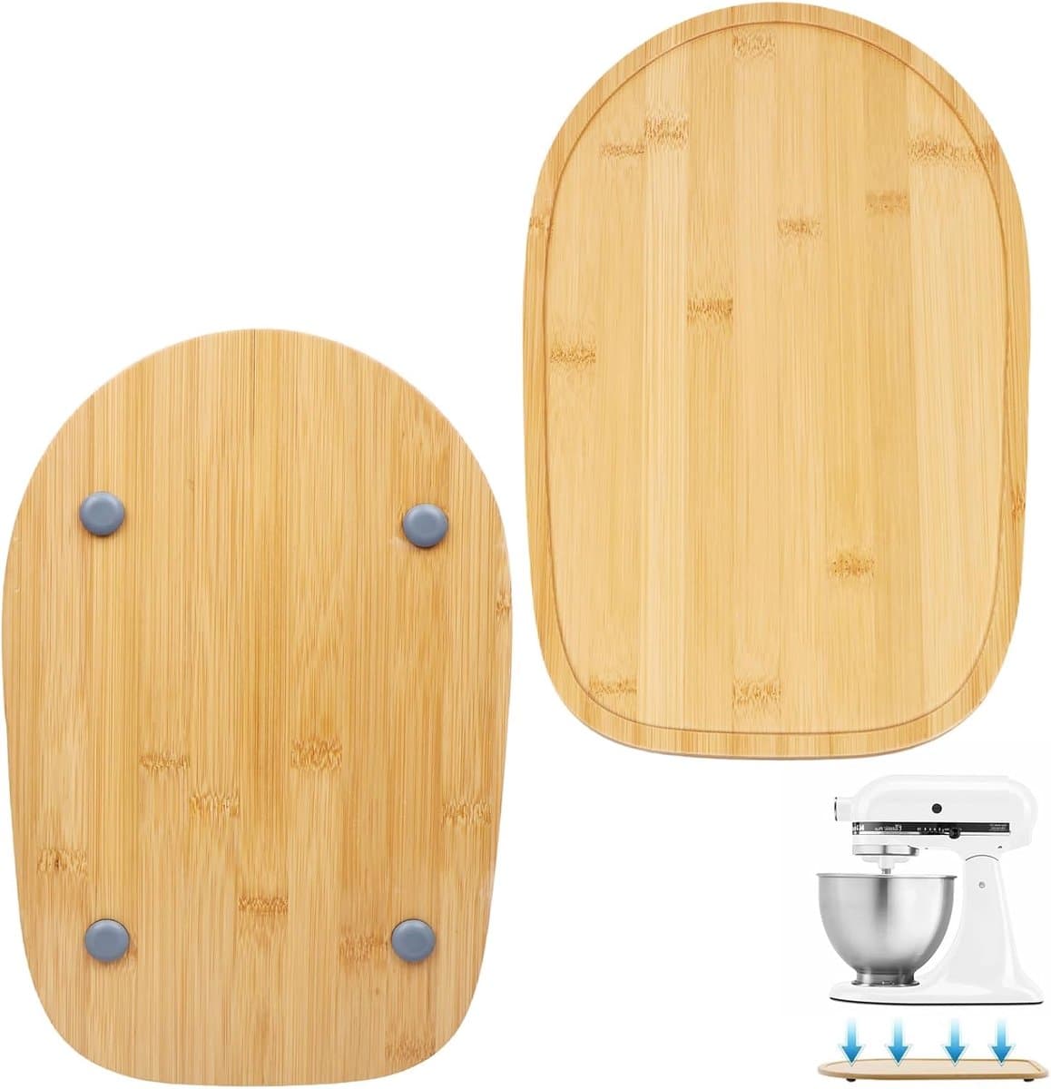 Keukenmachine Glijplank - Schuifmat Onderlegger - Gemakkelijk Verplaatsen - Antislip Onderlaag - 34 x 21 cm - Houtkleur — afbeelding 1