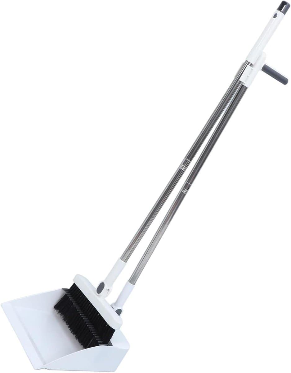 Stoffer en blik set - Reinigingsset - Huis opruimen - Vouwbaar ontwerp - 93.5 cm - Wit — afbeelding 1