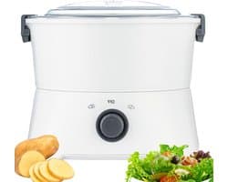 Elektrische Aardappelschiller - Automatische Schilmachine - Snel Groenten Schillen - One-Touch Bediening - 1 kg Capaciteit - Wit