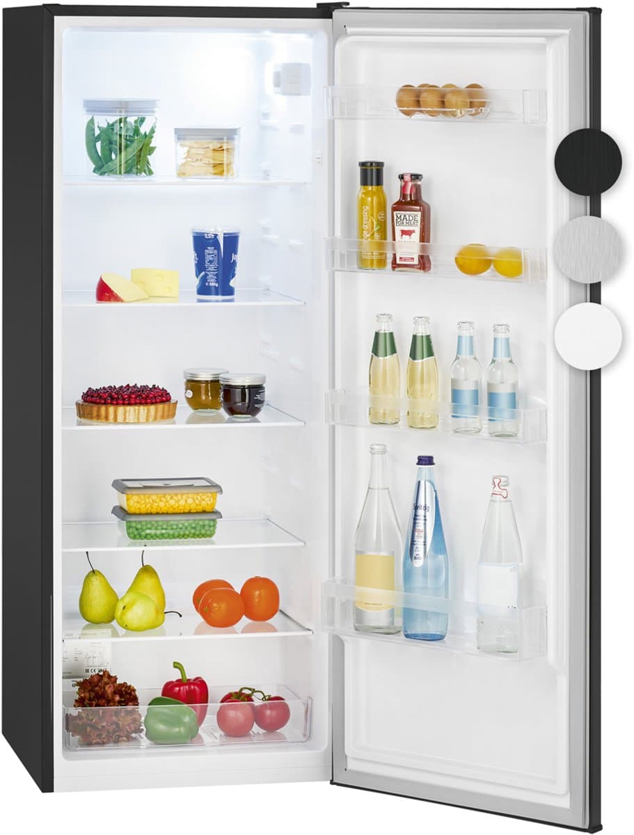 Bomann VS 7363 – Kastmodel Koelkast zonder vriesvak – 143 cm hoog - 242 Liter – Energieklasse D – Stil (39dB) - Dark Inox look — afbeelding 1