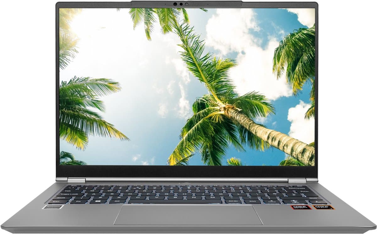 SKIKK Green 7 AMD - 14 inch aluminium laptop met AMD Ryzen AI 7 350, 16GB DDR5, 1TB SSD, Radeon 860M, 3K 120Hz-scherm, WiFi 6E en USB-C-opladen. — afbeelding 1
