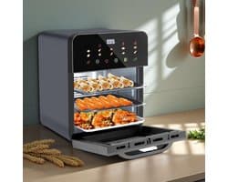 Heteluchtoven Airfryer - Keukenoven Multifunctioneel - Gerechten Bereiden - Dubbellaags Koken - 28x31x34 cm - Roestvrij Staal