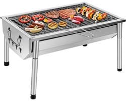 Florixa® Tafel Bbq Houtskool - Weber Bbq -Boretti Bbq - Houtskool - Zilver - 28cm x 40cm x 22cm