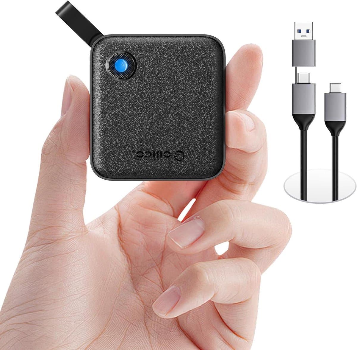 Draagbare SSD - Externe Opslag - Snelle Data Overdracht - 2-in-1 Kabel - 1 TB - Zwart — afbeelding 1