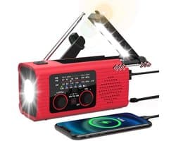 Fokelyi Noodradio Solar Opwindbaar & Batterij - Noodradio - Opwindbaar - Powerbank - Zaklamp - FM - Oplaadbaar - Noodpakket - Zwart