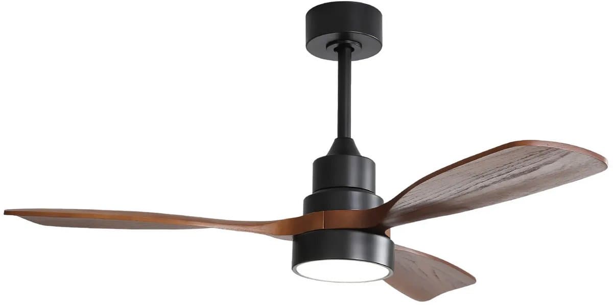 Plafondventilator 122 cm hout - 3 massief houten bladen - omkeerbare DC-motor - afstandsbediening - woonkamer — afbeelding 1