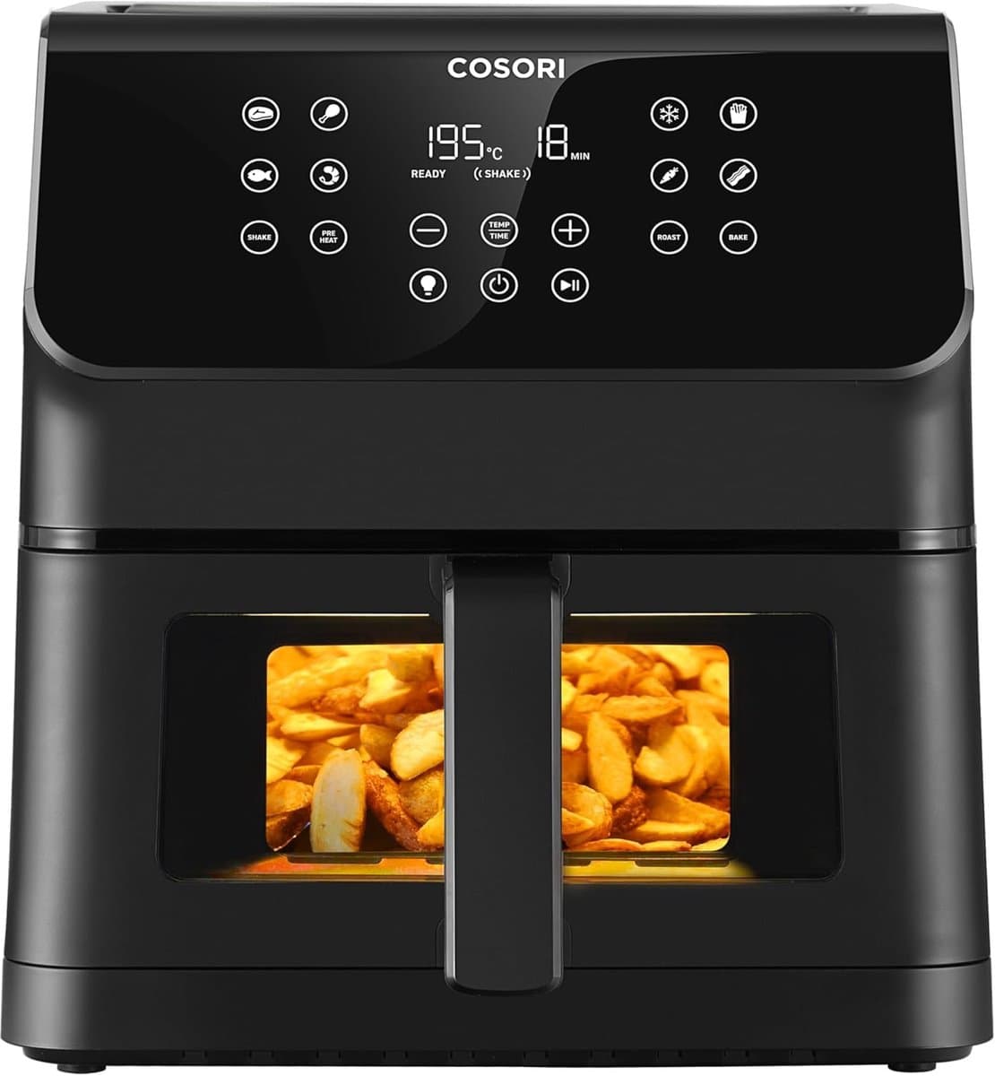 Airfryer met Venster - Friteuse zonder Olie - Gezond Koken - Grote Capaciteit 6.2L - 37x32x30 cm - Zwart — afbeelding 1