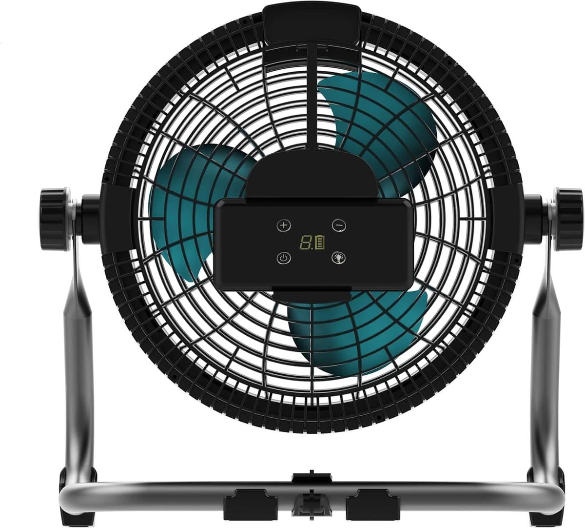 Industriële Vloerventilator - Krachtige Ventilator - Luchtcirculatie Binnen - 9 Snelheden Accu - 25.4 cm Diameter - Wit — afbeelding 1