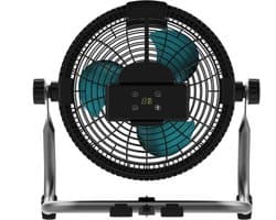 Industriële Vloerventilator - Krachtige Ventilator - Luchtcirculatie Binnen - 9 Snelheden Accu - 25.4 cm Diameter - Wit