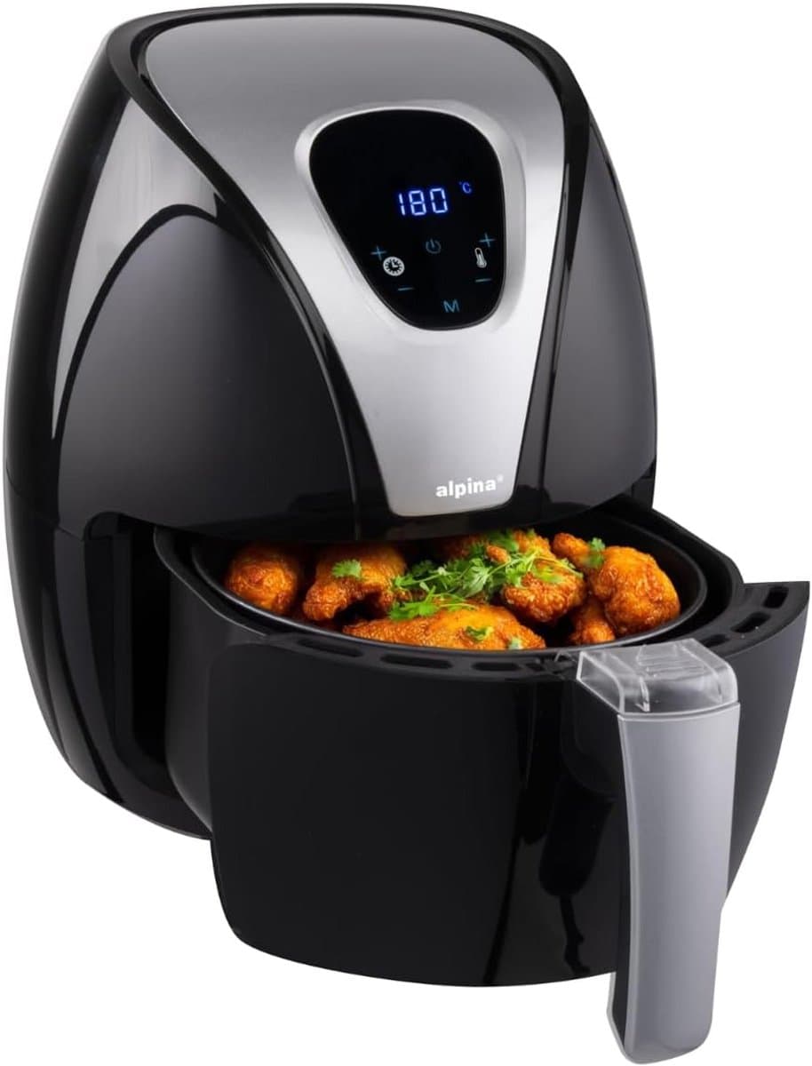 Heteluchtfriteuse met Digitaal Touchscreen - Instelbaar 80-200 Graden - 1500W - Zwart — afbeelding 1