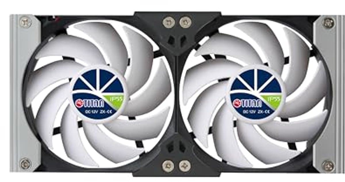 Waterdichte dubbele rack mount ventilatie koelventilator 12V DC met timer en snelheidsregelaar - 140mm — afbeelding 1