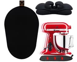Keukenmachine Glijmat - Mixer Onderlegger - Keukenapparaten Verplaatsen - Beschermt Werkblad - 5-8L - Zwart