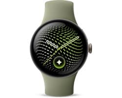 Google Pixel Watch 5 - smartwatch - 41 mm - Wifi - Groen/Goudkleurig - sportbandje