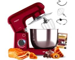 Planeet Mixer - Keukenmachine - Bakken en Koken - 10 Snelheden - 5 Liter Kom - Rood
