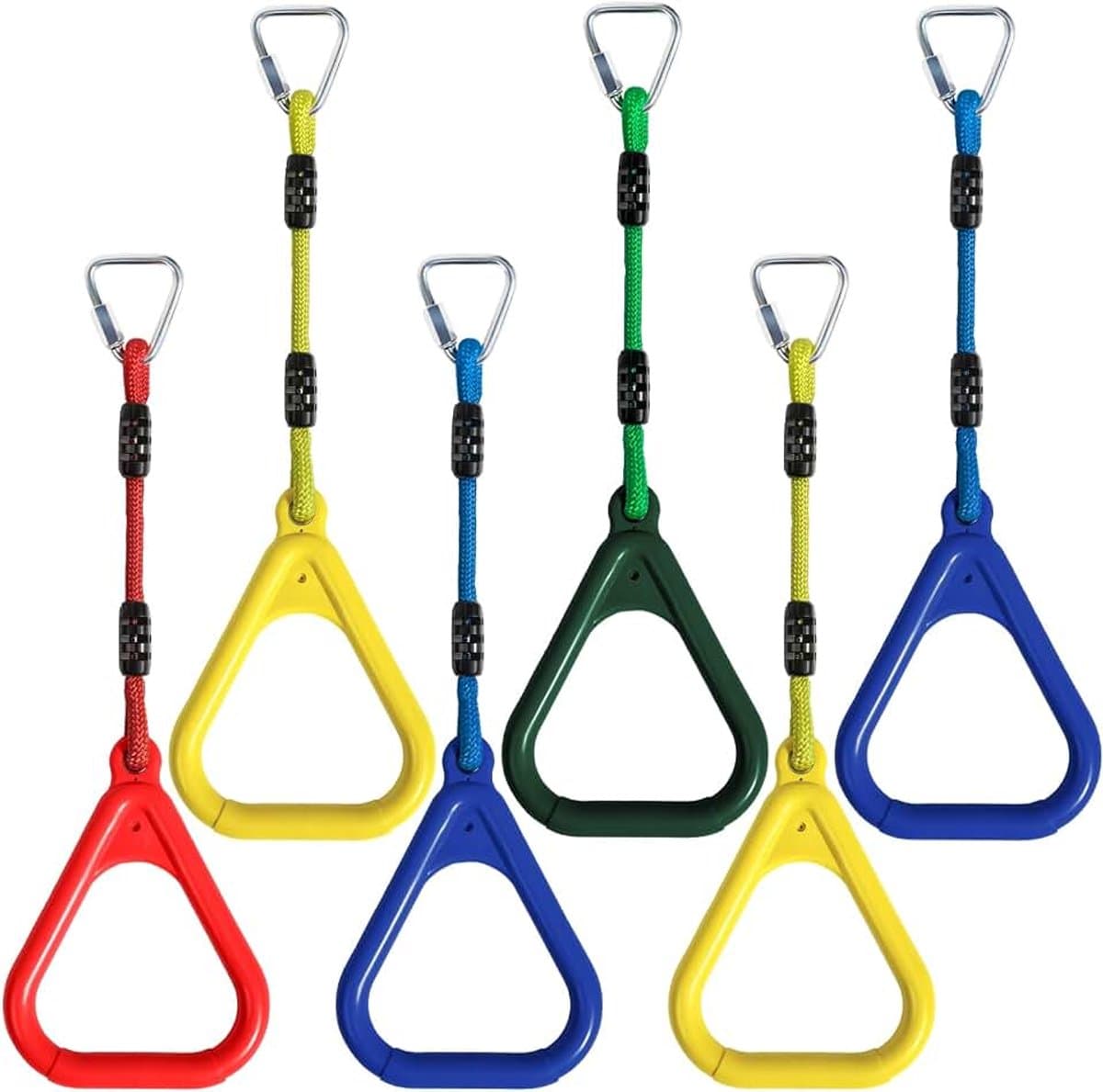 6 stuks klimringen voor kinderen, outdoor, indoor, ninja-ringen om op te hangen, belastbaar tot 160 kg — afbeelding 1