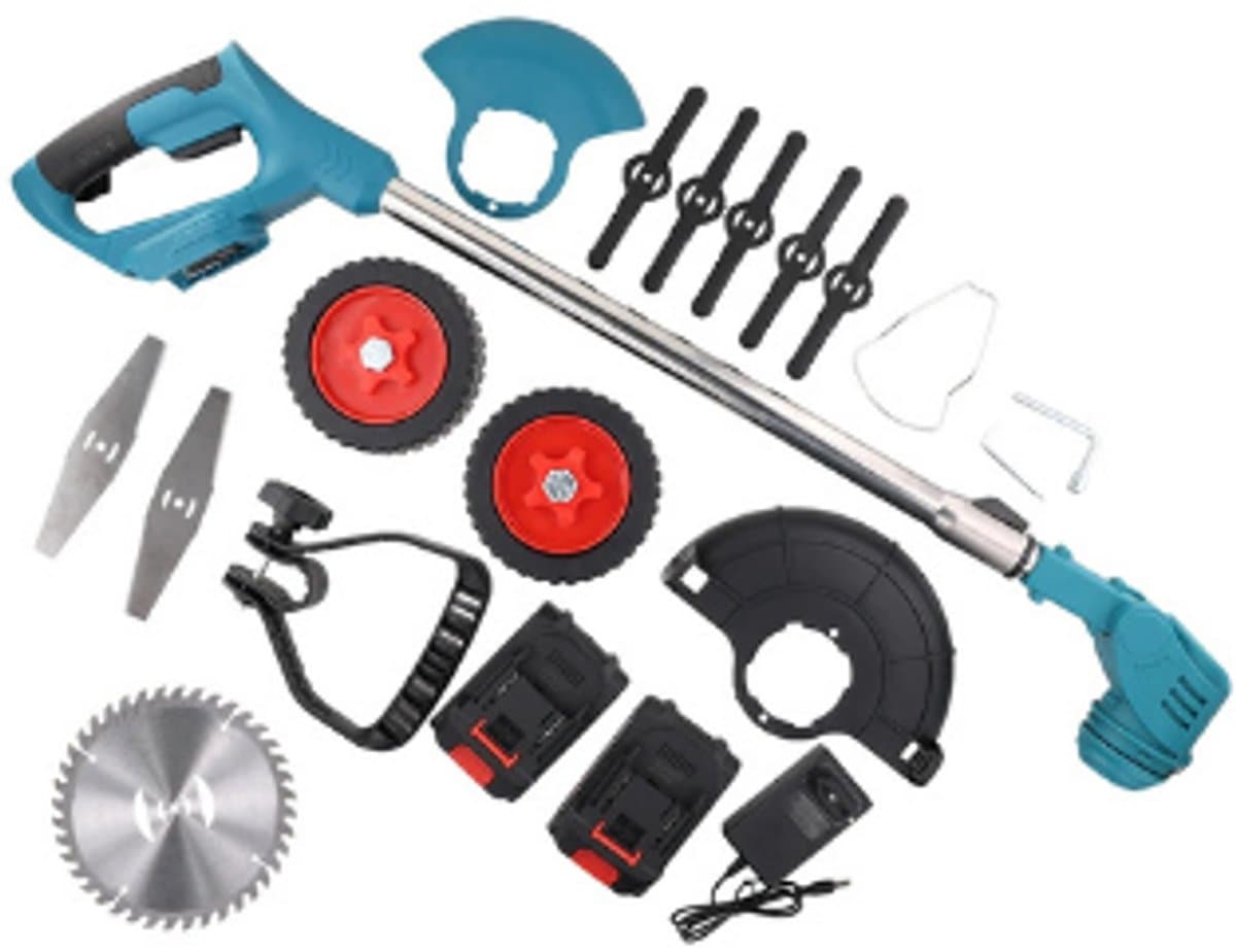 Grasmaaier-1800W Draadloze Grasmaaier - Telescopische Steel 95-135cm-Elektrische Grasrandtrimmer Tuin OnkruidtrimmerMet 2 Batterijen. — afbeelding 1