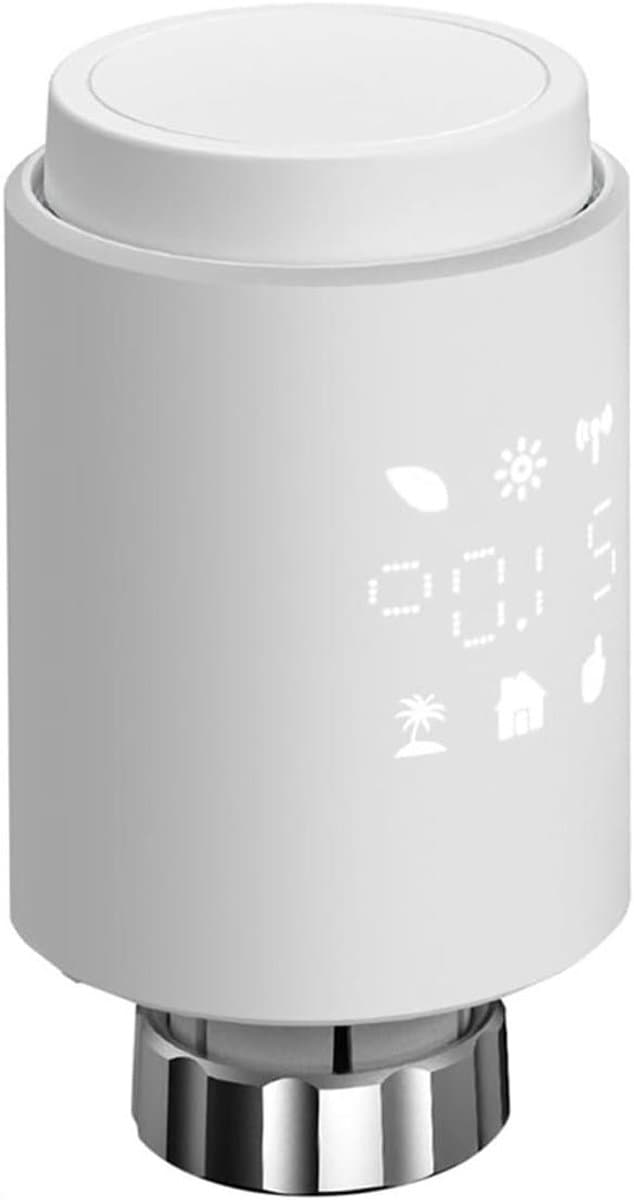 Slimme Thermostaat - Radiatorknop - Energie Besparen - Afstandsbediening Verwarming - 55.3 x 54 x 98.3 mm - Wit — afbeelding 1