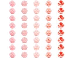 40 roze schelpkralen met bloemvorm voor sieraden maken, natuurlijke zeeschelpen in diverse maten voor creatieve en unieke handgemaakte accessoires
