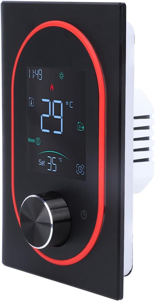 Slimme Thermostaat - Verwarming Regelaar - Energie Besparen - APP Bediening - 130 x 88 mm - Zwart — afbeelding 1